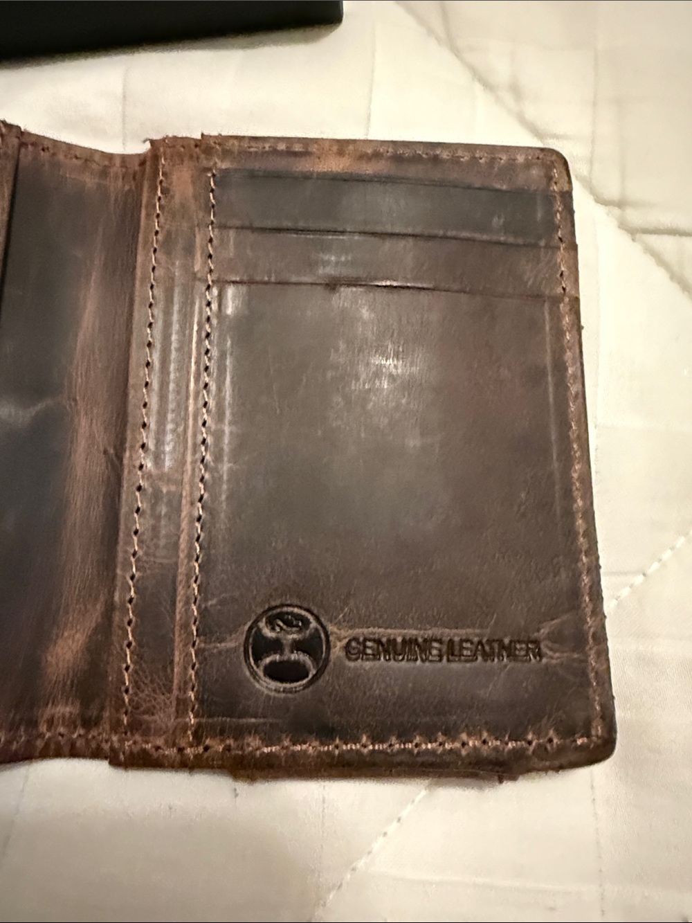 Hooey Brown Leather Money Clip Bi-Fold Wallet - Picture 12 of 13